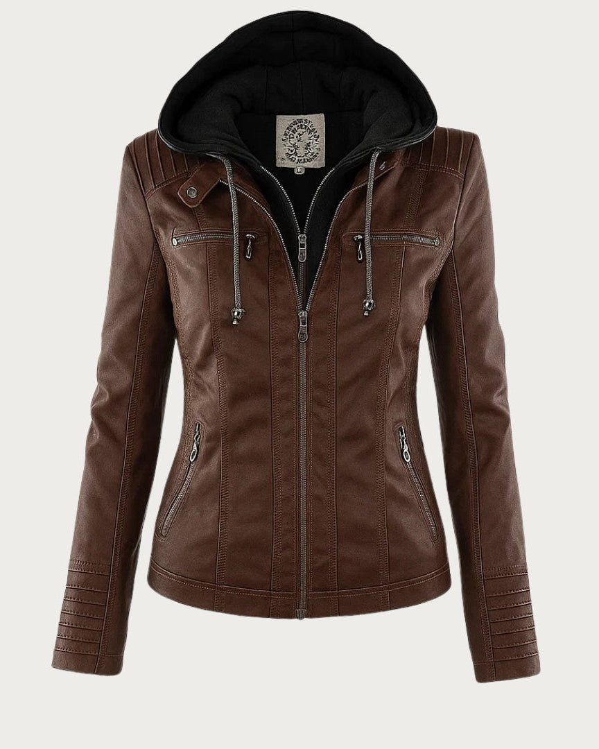 Monica | Veste en Cuir d'Automne