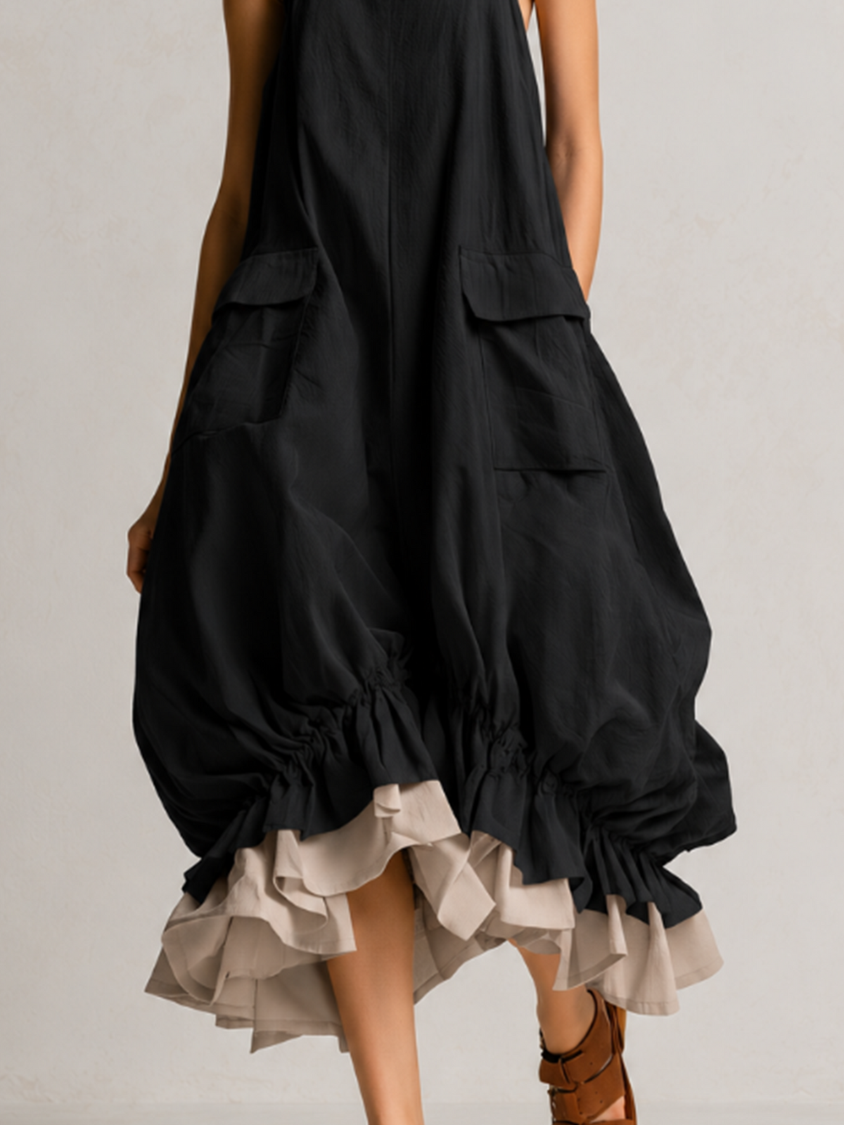 Daniela | Robe Midi Ballon à Poches et Volants