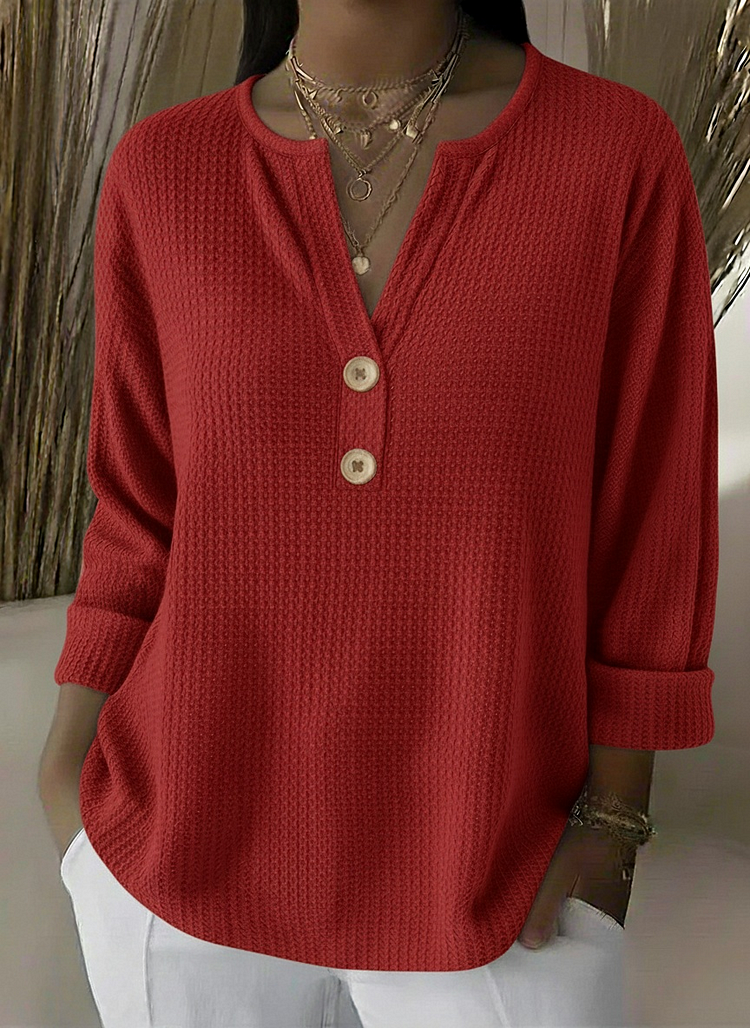Teresa | Pull Henley à Boutons Lilas