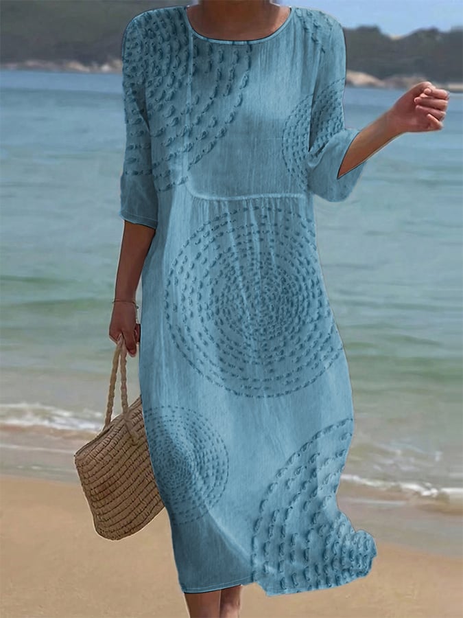 Robe décontractée femme brodée
