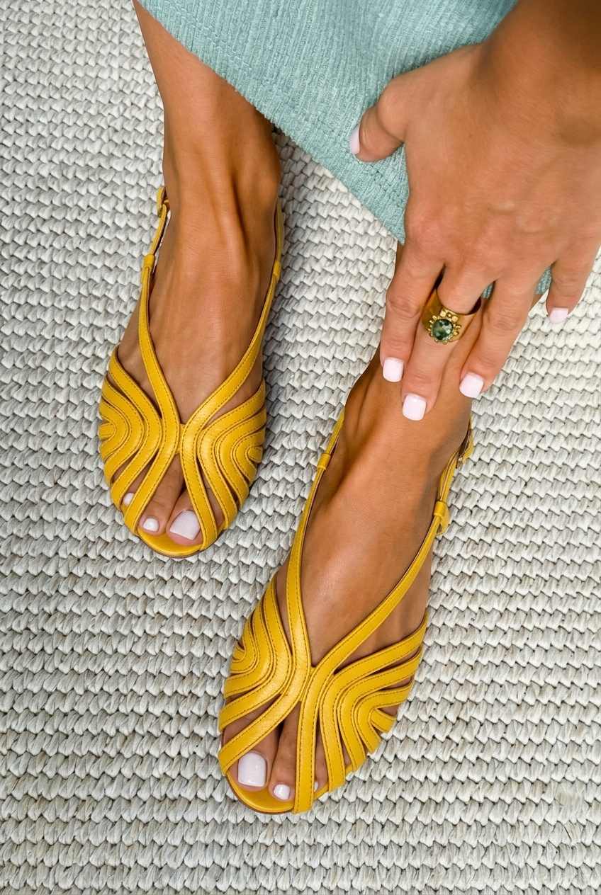 Sandales plates d'été en cuir rouge à brides tressées et bout ouvert