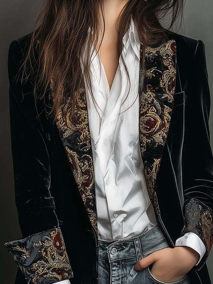 Josephine | Blazer Coupe Ajustée Imprimé Baroque