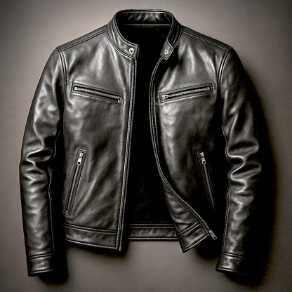 RECIO | Veste vintage en cuir zippée