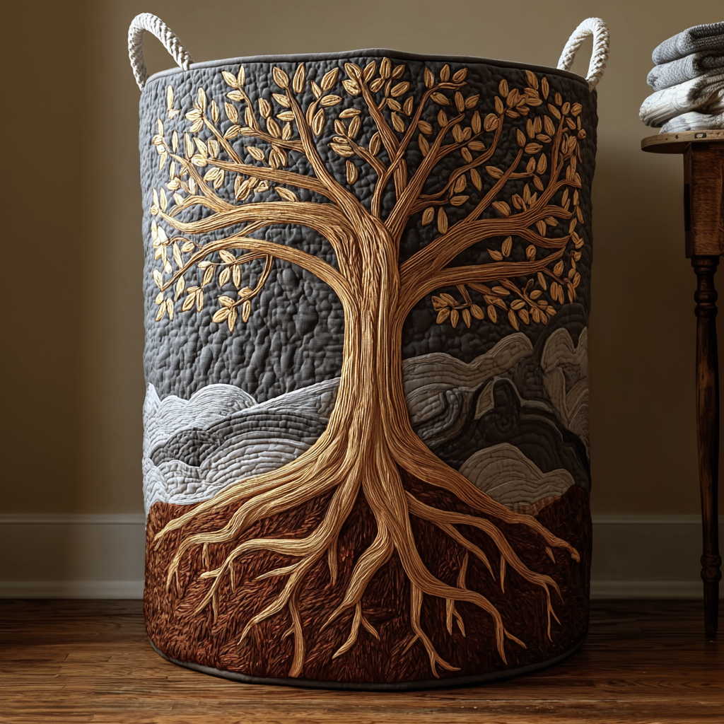 Arbre Éternel | Panier à Linge Fait Main