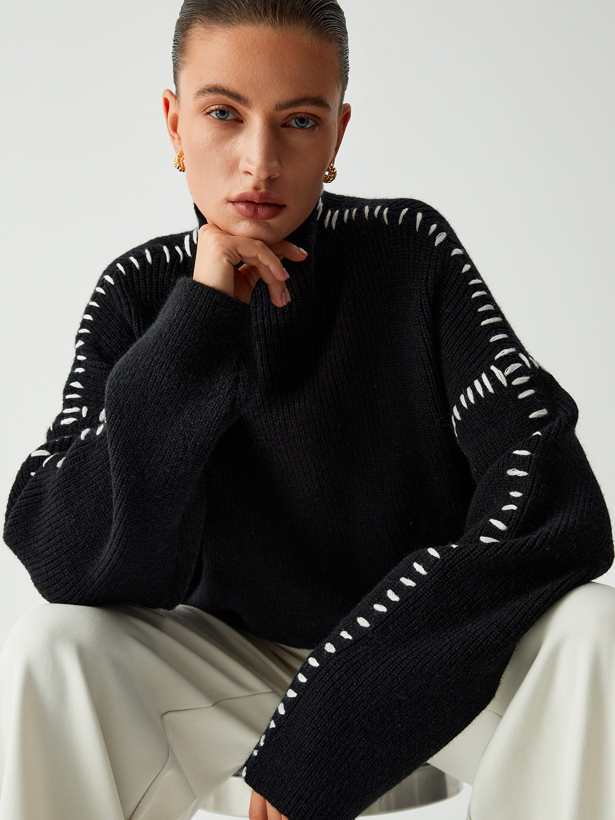 Alma | Pull Col Roulé Oversize
