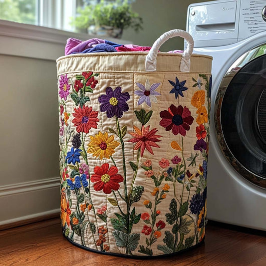 Floraison Lumineuse | Panier à Linge Fait Main