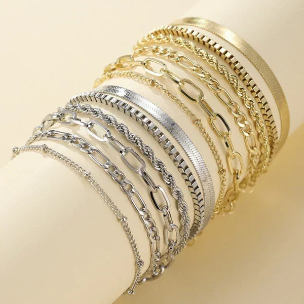 Giulia | Lot de 5 Bracelets Dorés