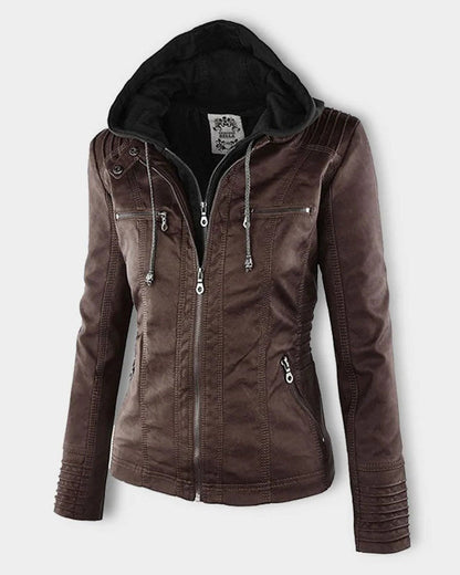Monica | Veste en Cuir d'Automne