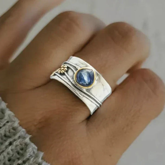 Cristina | Bague Vintage Saphir Bleu