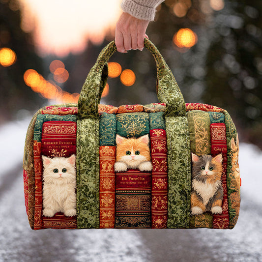 Beatrice | Sac de Voyage Matelassé Chat parmi les Livres