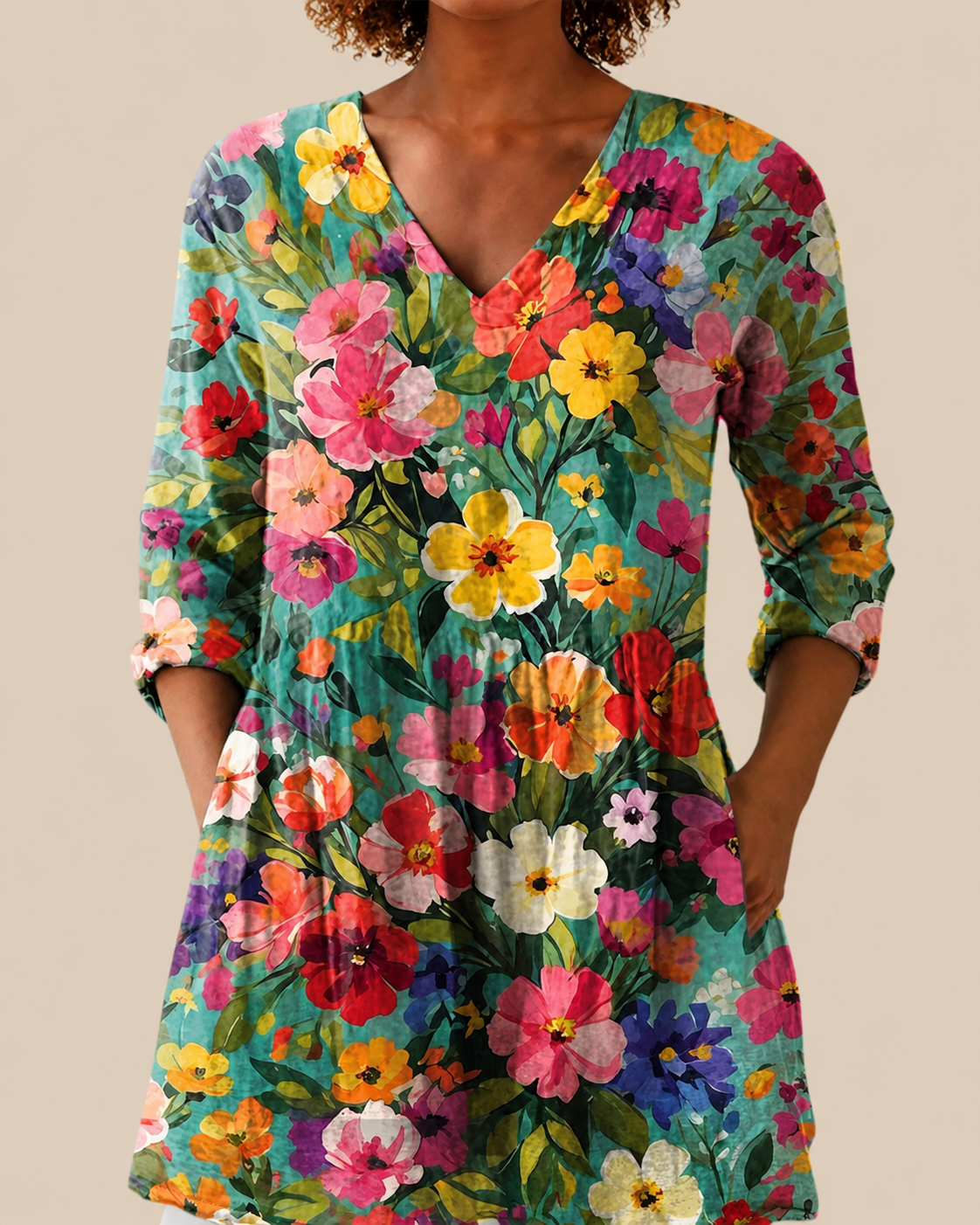 Keira | Chemise Longue à Imprimé Expressif