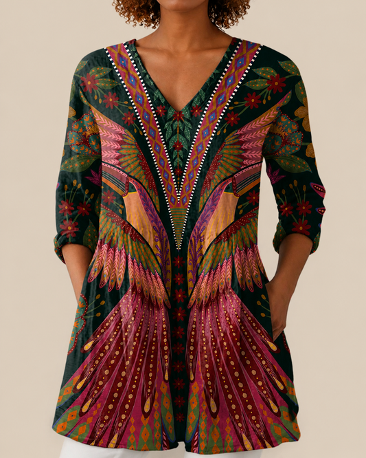Mila | Chemise Longue à Imprimé Expressif