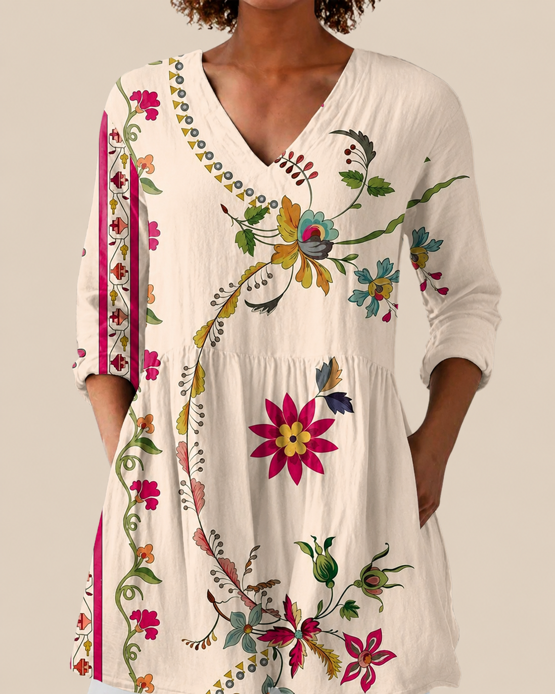 Aria | Chemise Longue à Imprimé Expressif