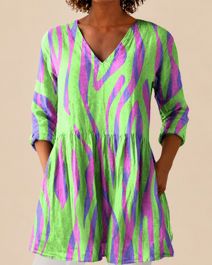Mira | Chemise Longue à Imprimé Expressif