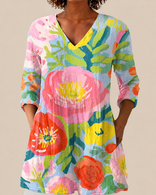 Ayra | Chemise Longue à Imprimé Expressif