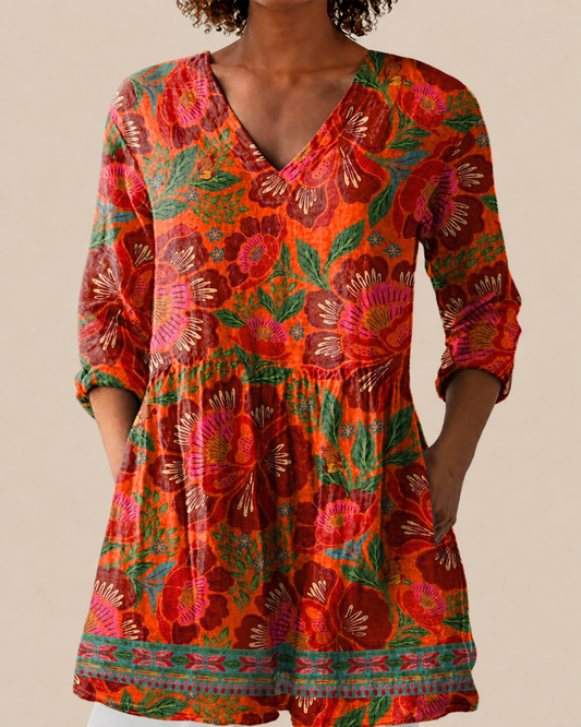 Kaia | Chemise Longue à Imprimé Expressif