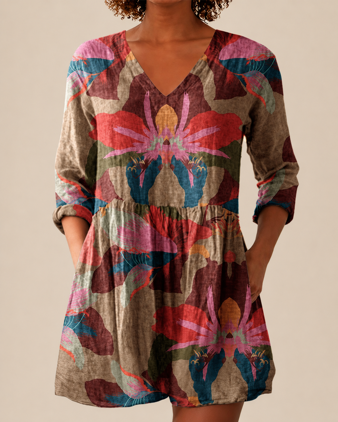 Alina | Chemise Longue à Imprimé Expressif
