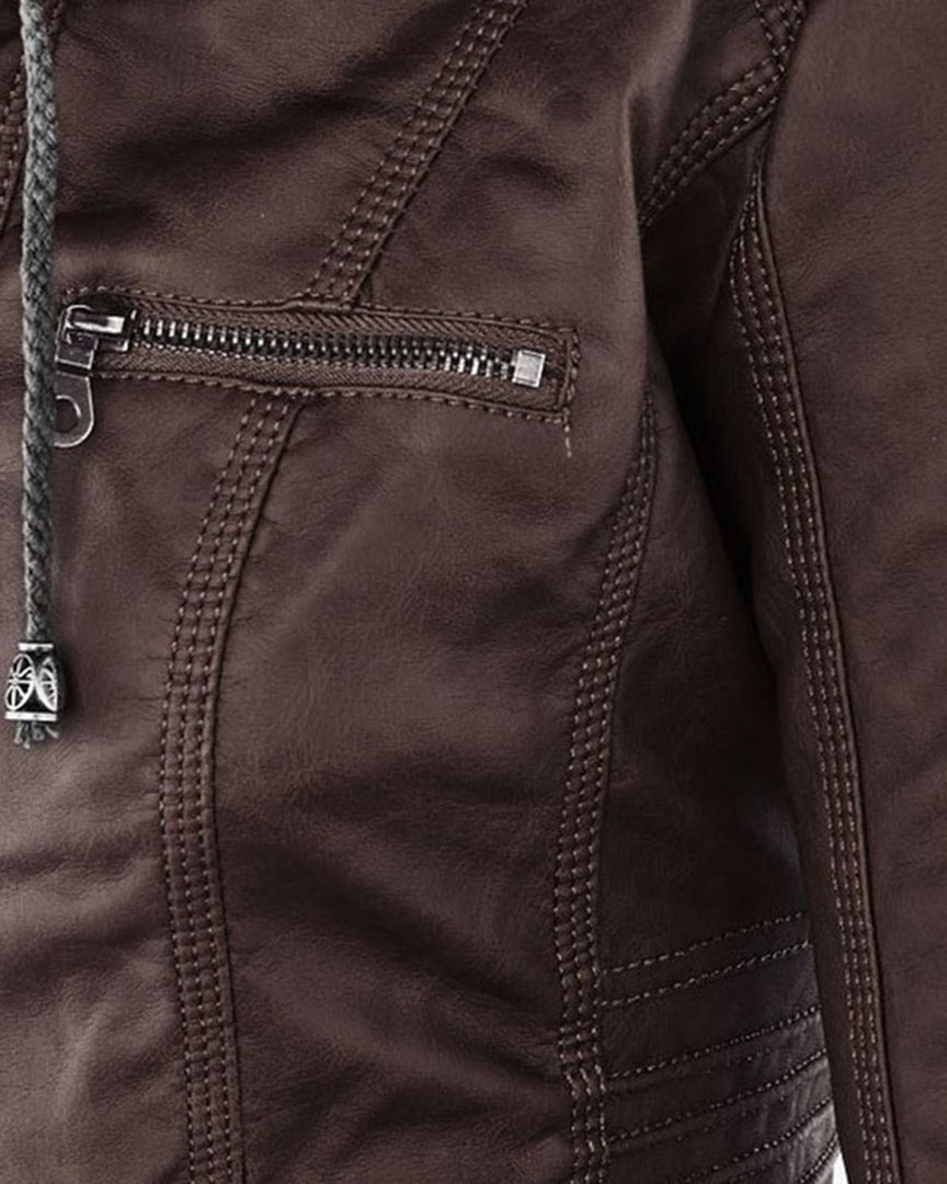 Monica | Veste en Cuir d'Automne