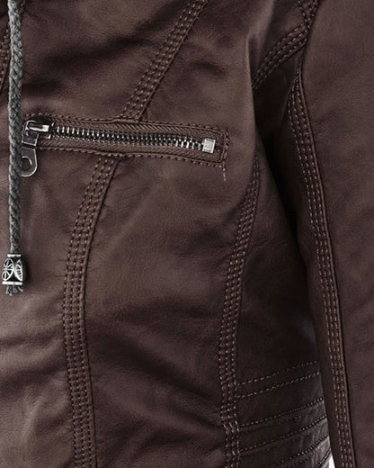 Monica | Veste en Cuir d'Automne