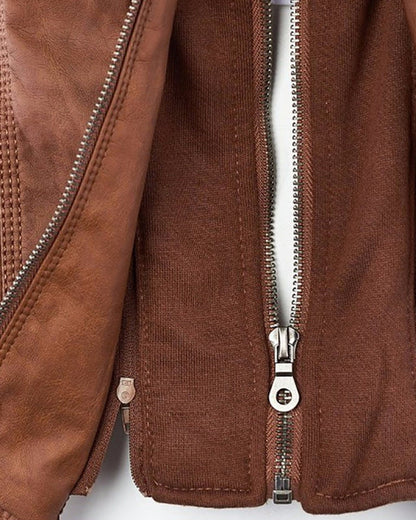Monica | Veste en Cuir d'Automne