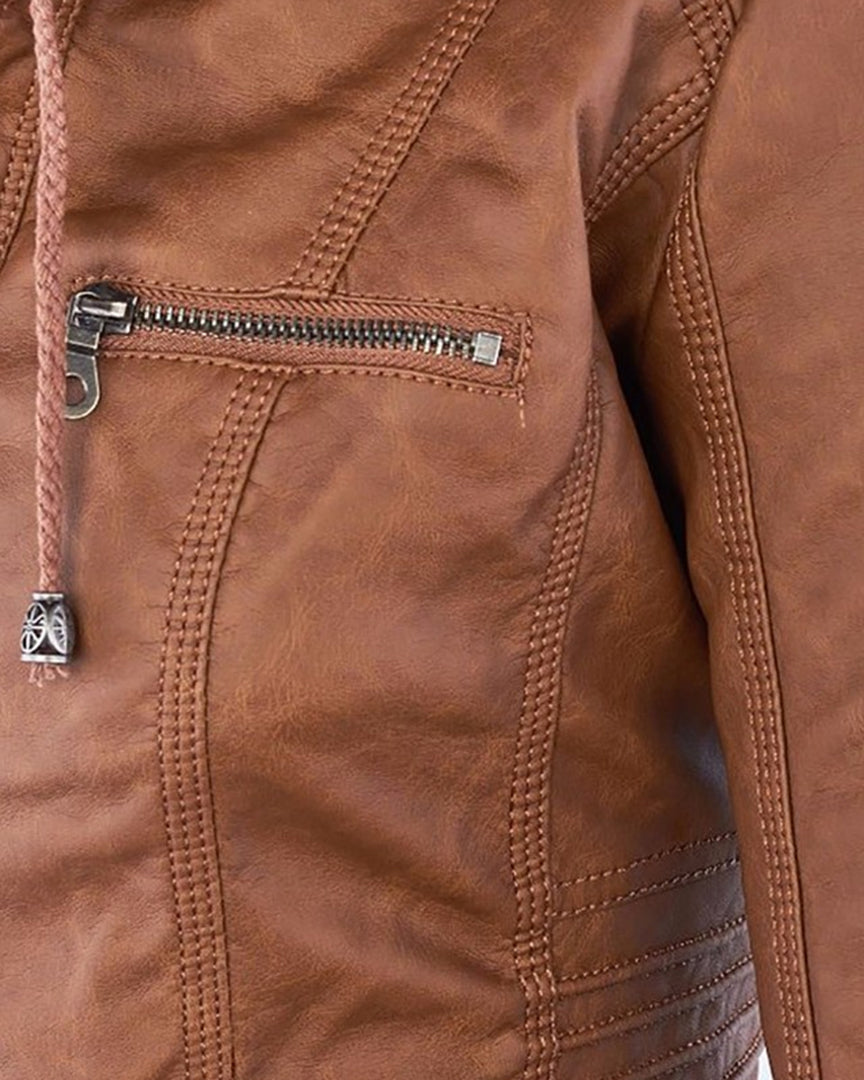 Monica | Veste en Cuir d'Automne