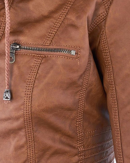 Monica | Veste en Cuir d'Automne