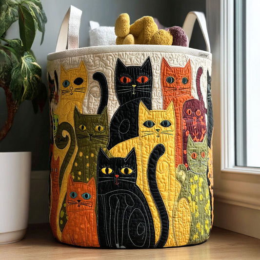 Chat Curieux | Panier à Linge Fait Main