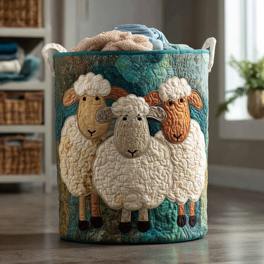 Moutons Heureux | Panier à Linge Fait Main