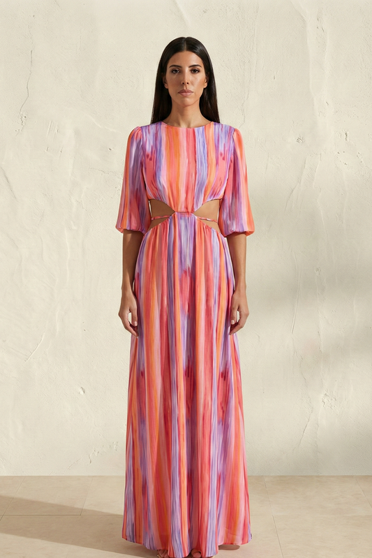 PAOLA | Robe midi fendue