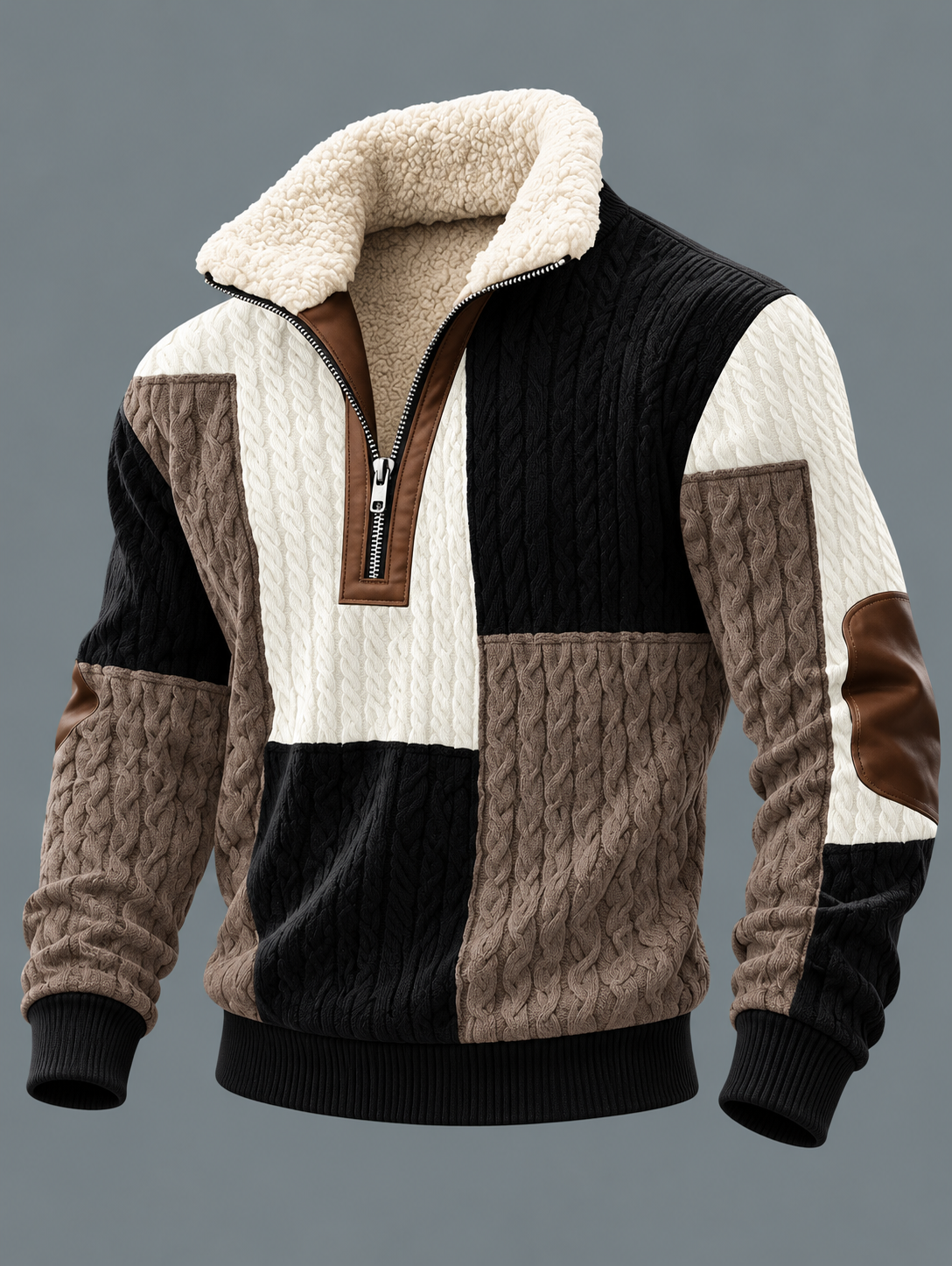 Iván | Pull Zippé Col Fourrure