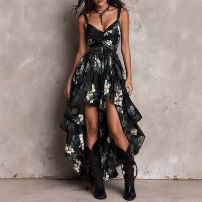 Midnight | Robe Fleurie Asymétrique