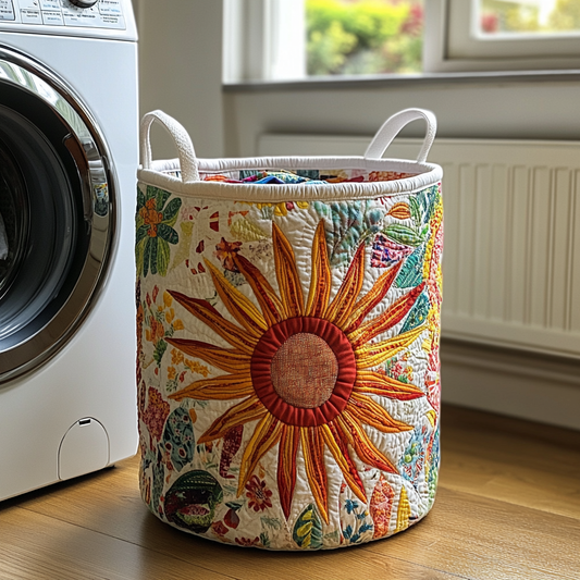 Prairie Ensoleillée | Panier à Linge Fait Main
