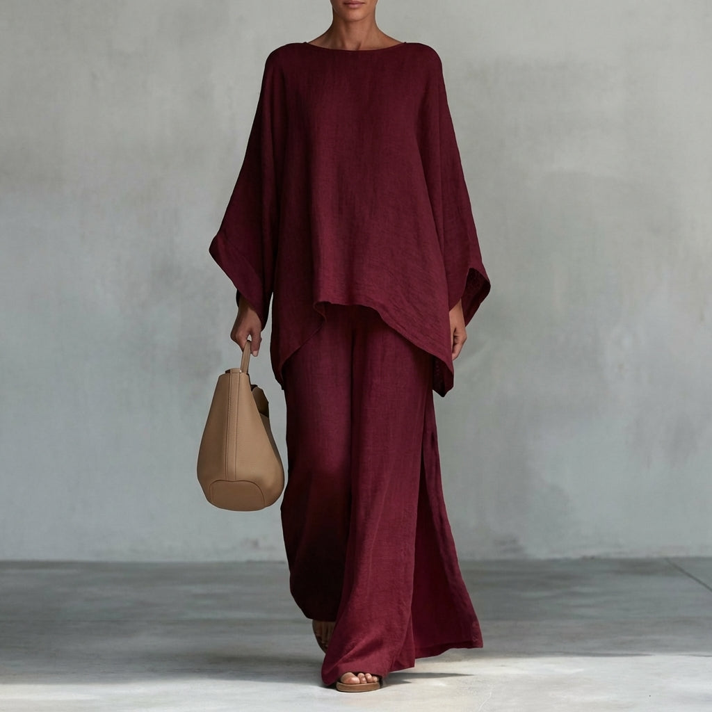 Cristina · Ensemble Deux Pièces à Manches Longues et Pantalon Ample