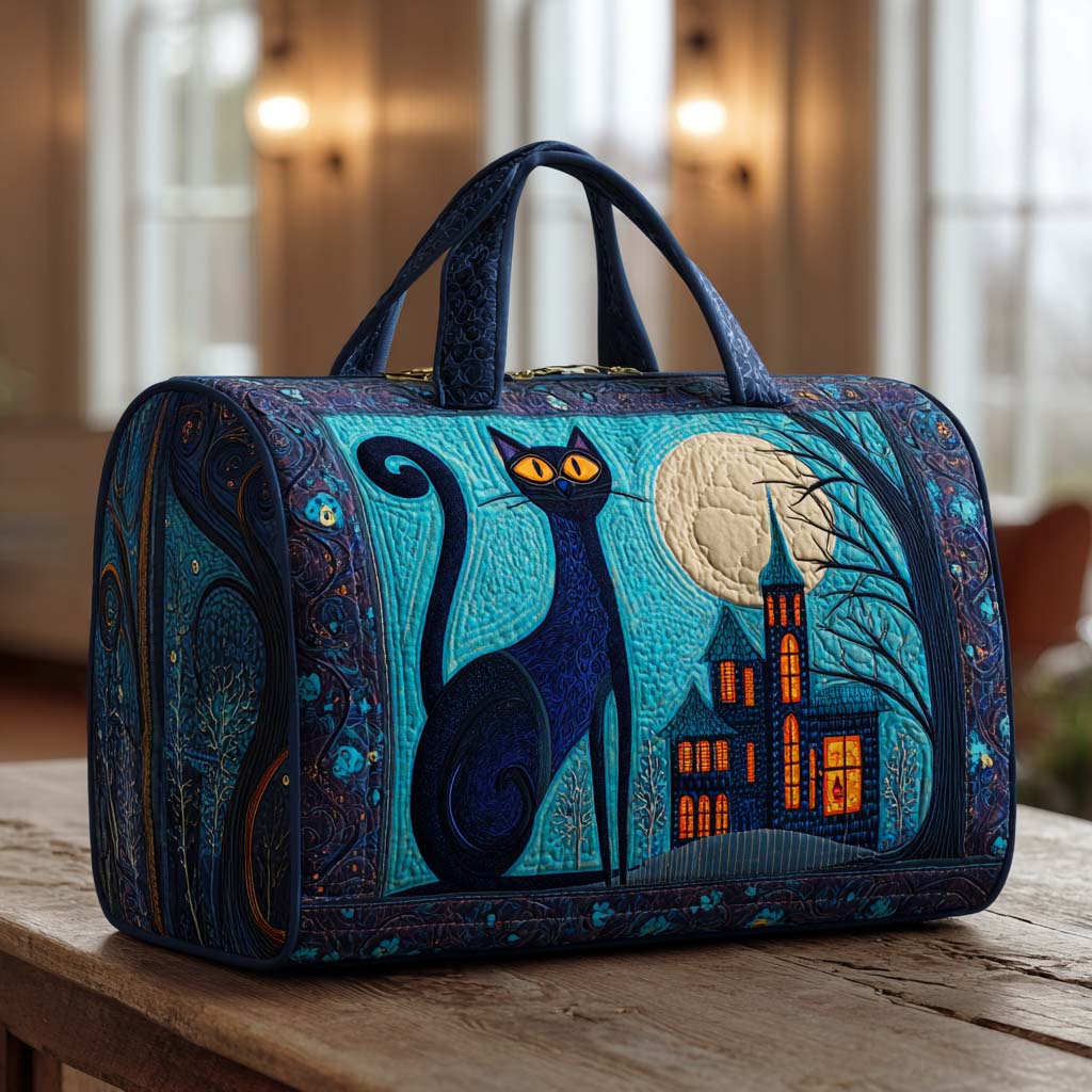 Benedetta | Sac de Voyage Matelassé Chat de Minuit