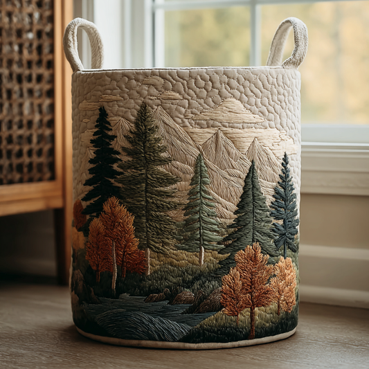 Vue sur la Montagne | Panier à Linge Fait Main