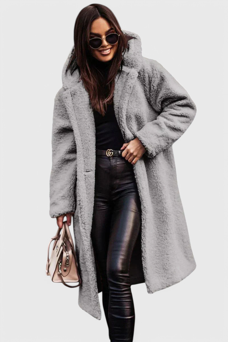 Mila | Manteau Long en Fausse Fourrure Douce à Coupe Décontractée