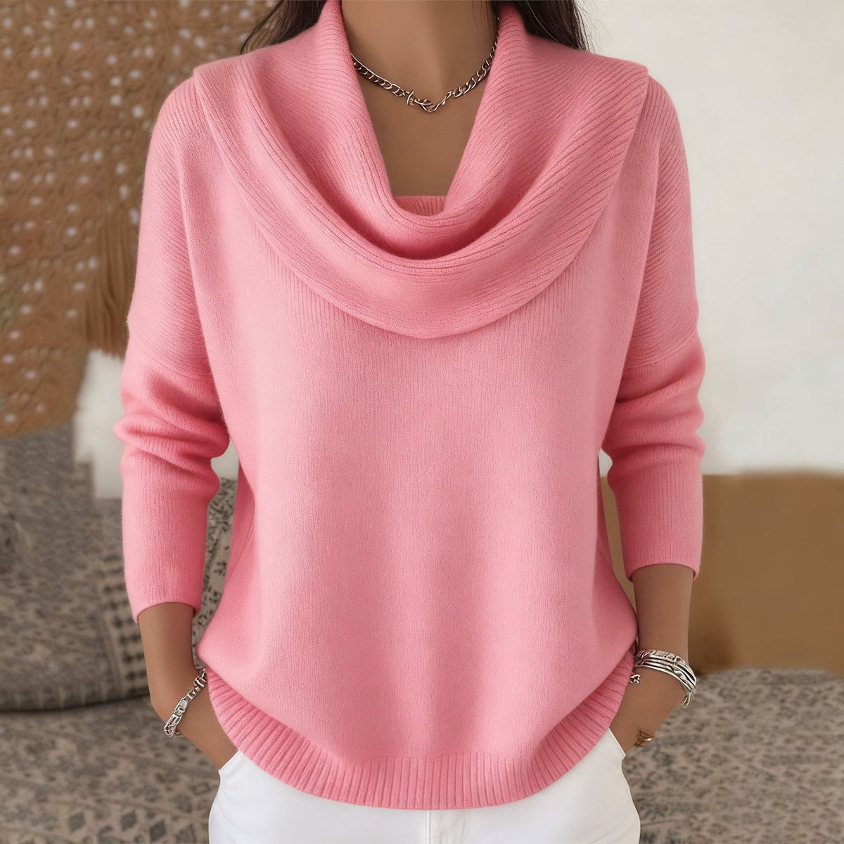 Chiara | Pull Col Rond Rouge