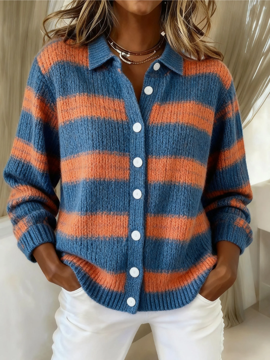 Fiorella | Cardigan en Maille à Rayures