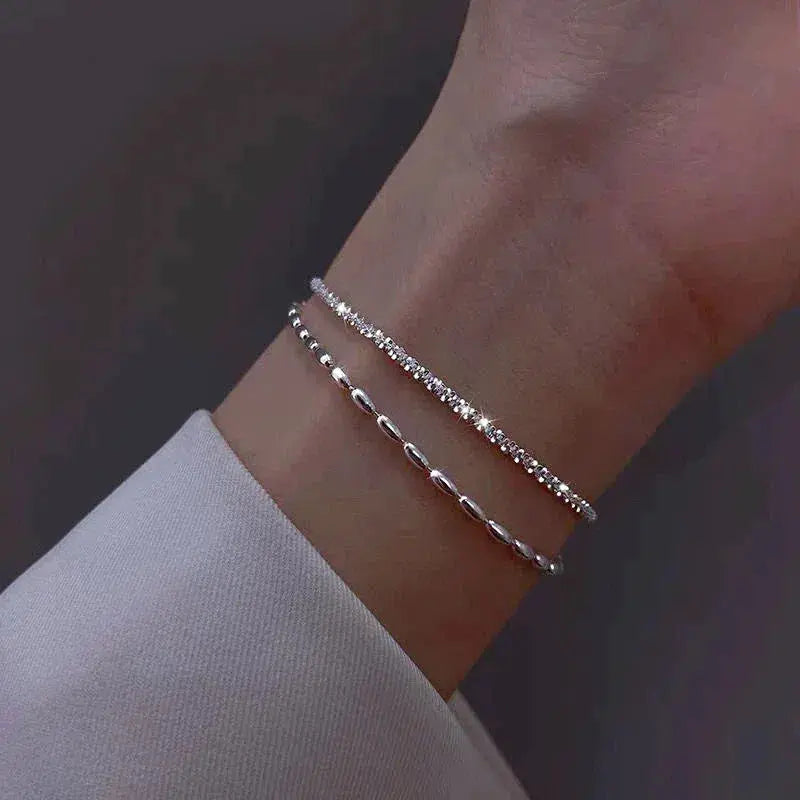 Emma | Lot de Bracelets Argentés à Zircons