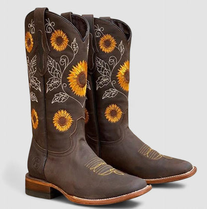 Savina | Bottes Western Brodées de Fleurs
