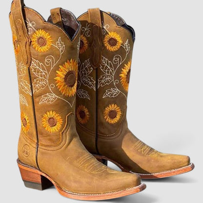 Savina | Bottes Western Brodées de Fleurs