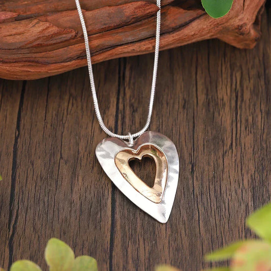 Roberta | Collier Vintage Cœur Argent et Or