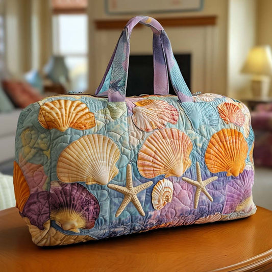 Bianca | Sac de Voyage Matelassé Coquillages dans les Vagues