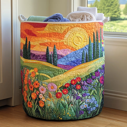 Prairie Lumineuse | Panier à Linge Fait Main
