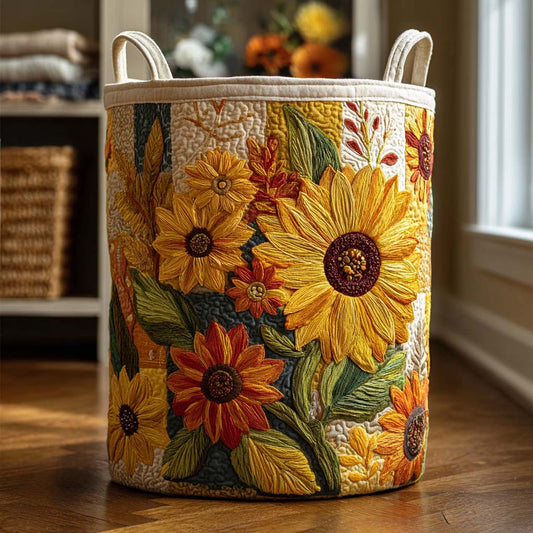 Rêve de Tournesols | Panier à Linge Fait Main