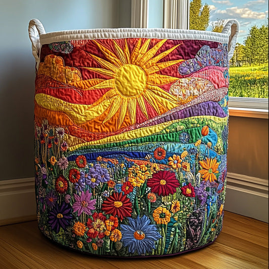 Fleurs et Soleil | Panier à Linge Fait Main