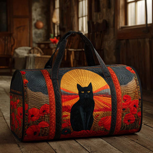 Ottavia | Sac de Voyage Matelassé Chat au Coucher du Soleil
