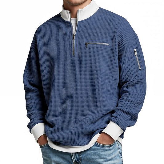 Daniel | Pull Gaufré Demi-Zip