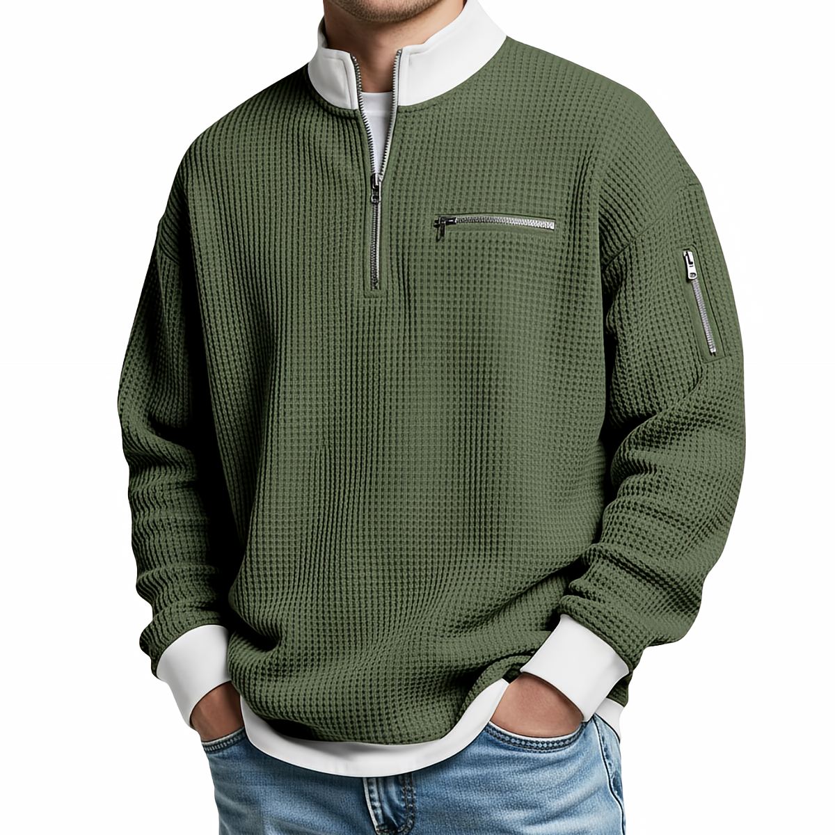 Daniel | Pull Gaufré Demi-Zip