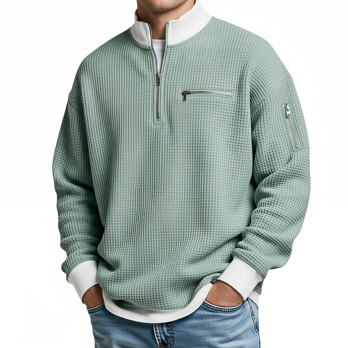 Daniel | Pull Gaufré Demi-Zip